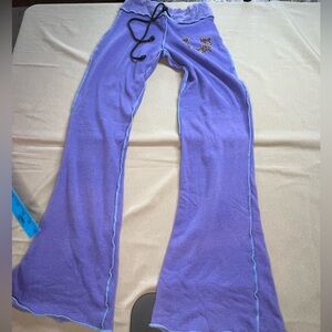 Lavender Women's Sweatpants with Embroidery